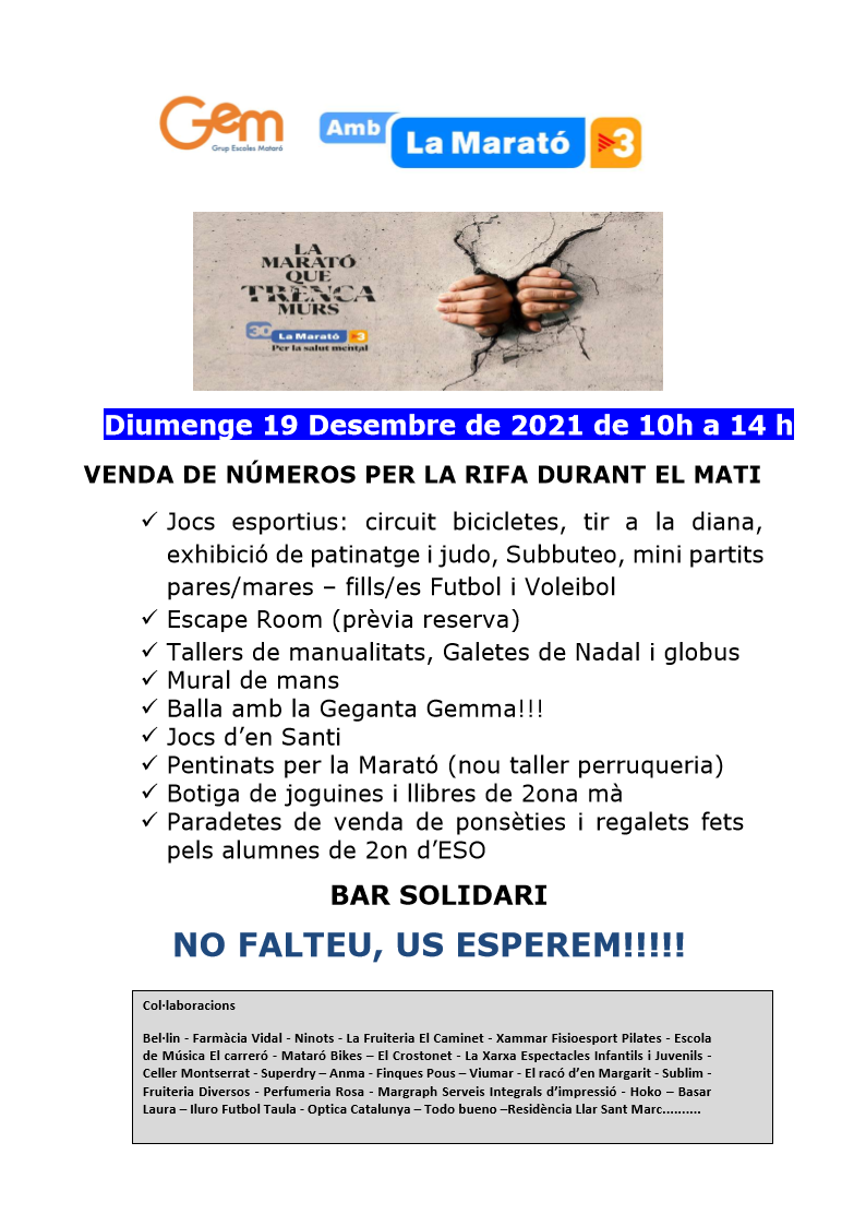 Cartell Marató 2021